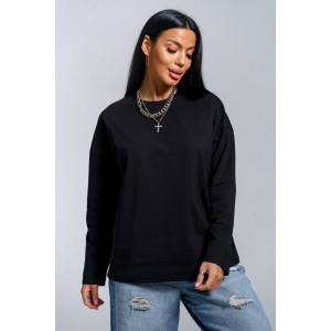 Лонгслив женский "Лика" кулирка (р-ры: 44-54) черный Лонгслив женский "Лика" кулирка (р-ры: 44-54) черный