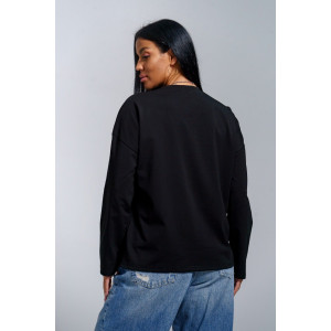 Лонгслив женский "Лика" кулирка (р-ры: 44-54) черный Лонгслив женский "Лика" кулирка (р-ры: 44-54) черный