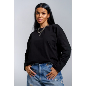 Лонгслив женский "Лика" кулирка (р-ры: 44-54) черный Лонгслив женский "Лика" кулирка (р-ры: 44-54) черный