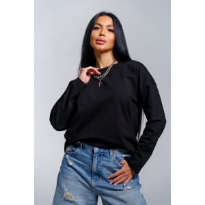 Лонгслив женский "Лика" кулирка (р-ры: 44-54) черный Лонгслив женский "Лика" кулирка (р-ры: 44-54) черный