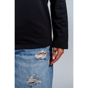 Лонгслив женский "Лика" кулирка (р-ры: 44-54) черный Лонгслив женский "Лика" кулирка (р-ры: 44-54) черный