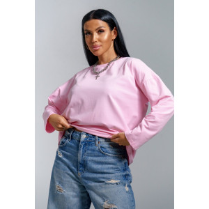 Лонгслив женский "Лика" кулирка (р-ры: 44-54) розовый Лонгслив женский "Лика" кулирка (р-ры: 44-54) розовый