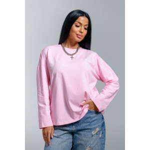 Лонгслив женский "Лика" кулирка (р-ры: 44-54) розовый Лонгслив женский "Лика" кулирка (р-ры: 44-54) розовый