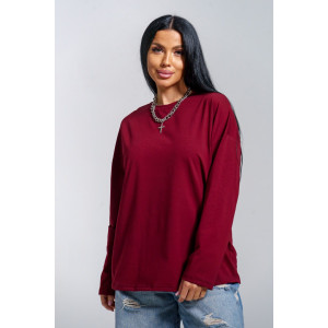 Лонгслив женский "Лика" кулирка (р-ры: 44-54) бордо Лонгслив женский "Лика" кулирка (р-ры: 44-54) бордо
