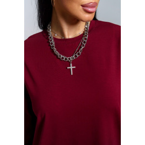 Лонгслив женский "Лика" кулирка (р-ры: 44-54) бордо Лонгслив женский "Лика" кулирка (р-ры: 44-54) бордо