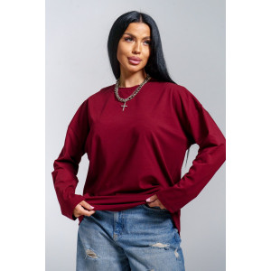 Лонгслив женский "Лика" кулирка (р-ры: 44-54) бордо Лонгслив женский "Лика" кулирка (р-ры: 44-54) бордо