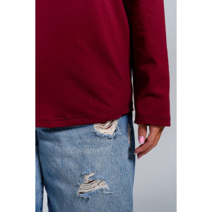 Лонгслив женский "Лика" кулирка (р-ры: 44-54) бордо Лонгслив женский "Лика" кулирка (р-ры: 44-54) бордо