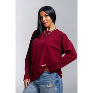 Лонгслив женский "Лика" кулирка (р-ры: 44-54) бордо Лонгслив женский "Лика" кулирка (р-ры: 44-54) бордо