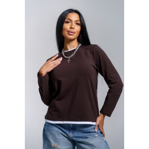 Лонгслив женский "Рига" кулирка (р-ры: 44-54) шоколад Лонгслив женский "Рига" кулирка (р-ры: 44-54) шоколад