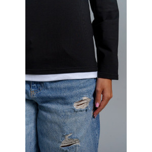 Лонгслив женский "Рига" кулирка (р-ры: 44-54) черный Лонгслив женский "Рига" кулирка (р-ры: 44-54) черный