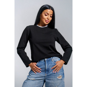 Лонгслив женский "Рига" кулирка (р-ры: 44-54) черный Лонгслив женский "Рига" кулирка (р-ры: 44-54) черный