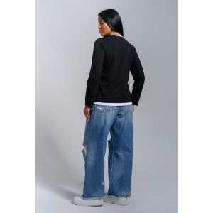 Лонгслив женский "Рига" кулирка (р-ры: 44-54) черный Лонгслив женский "Рига" кулирка (р-ры: 44-54) черный