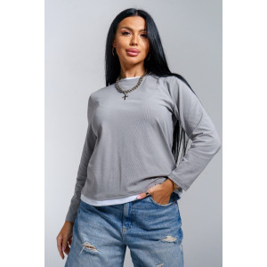 Лонгслив женский "Рига" кулирка (р-ры: 44-54) серый Лонгслив женский "Рига" кулирка (р-ры: 44-54) серый