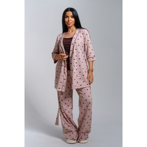 Пижама тройка женская "Асти" кулирка (р-ры: 48-58) шоколад Пижама тройка женская "Асти" кулирка (р-ры: 48-58) шоколад