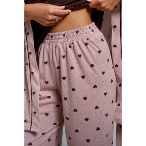 Пижама тройка женская "Асти" кулирка (р-ры: 48-58) шоколад Пижама тройка женская "Асти" кулирка (р-ры: 48-58) шоколад