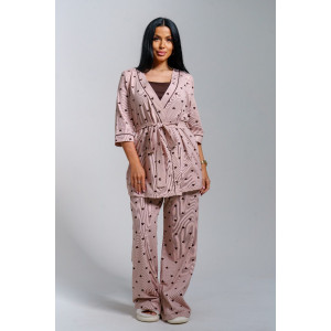 Пижама тройка женская "Асти" кулирка (р-ры: 48-58) шоколад Пижама тройка женская "Асти" кулирка (р-ры: 48-58) шоколад