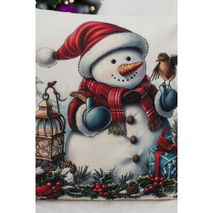 Наволочка-чехол декоративная на молнии "Дед, фонарь, снеговик" 2 шт.