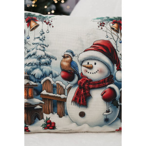 Наволочка-чехол декоративная на молнии "Дед, елка, снеговик" 2 шт.