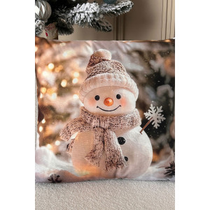 Наволочка-чехол декоративная с 3D-эффектом на молнии "Снеговик и Гном" 2 шт.