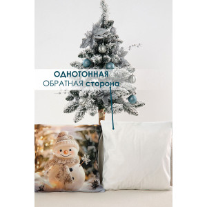 Наволочка-чехол декоративная с 3D-эффектом на молнии "Снеговик и Гном" 2 шт.