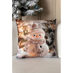 Наволочка-чехол декоративная с 3D-эффектом на молнии "Снеговик и Гном" 2 шт.