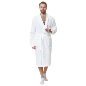 Халат мужской шаль махровый "Мужская элегия" (последний размер) белый 50 Халат мужской шаль махровый "Мужская элегия" (последний размер) белый 50