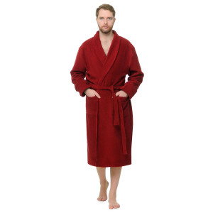 Халат мужской шаль махровый "Мужская элегия" (последний размер) бордовый 54 Халат мужской шаль махровый "Мужская элегия" (последний размер) бордовый 54