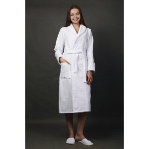 Халат "Женская элегия" шаль махровый удлиненный пл. 380 (последний размер) белый 52 Халат "Женская элегия" шаль махровый удлиненный пл. 380 (последний размер) белый 52