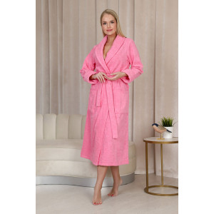 Халат женский шаль махровый удлиненный "Женская элегия" (последний размер) розовый 56 Халат женский шаль махровый удлиненный "Женская элегия" (последний размер) розовый 56