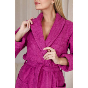 Халат женский шаль махровый удлиненный "Женская элегия" (последний размер) фуксия 50 Халат женский шаль махровый удлиненный "Женская элегия" (последний размер) фуксия 50