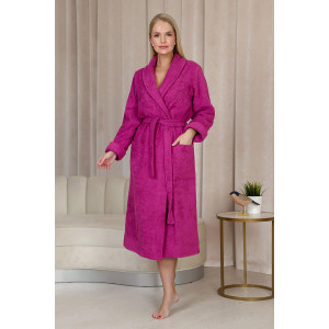 Халат женский шаль махровый удлиненный "Женская элегия" (последний размер) фуксия 50 Халат женский шаль махровый удлиненный "Женская элегия" (последний размер) фуксия 50