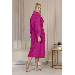 Халат женский шаль махровый удлиненный "Женская элегия" (последний размер) фуксия 50 Халат женский шаль махровый удлиненный "Женская элегия" (последний размер) фуксия 50