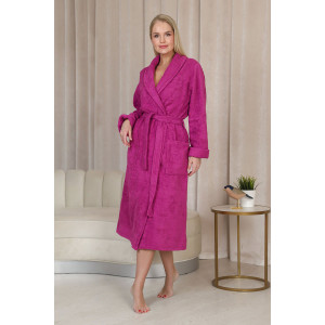 Халат женский шаль махровый удлиненный "Женская элегия" (последний размер) фуксия 50 Халат женский шаль махровый удлиненный "Женская элегия" (последний размер) фуксия 50
