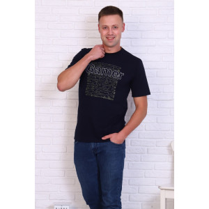 Футболка мужская 816-1 "Gamer" кулирка (последний размер) темно-синий 50,56,60 Футболка мужская 816-1 "Gamer" кулирка (последний размер) темно-синий 50,56,60