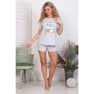 Пижама женская 881-1 "Зайчики" кулирка кармеланж (последний размер) серый 52 Пижама женская 881-1 "Зайчики" кулирка кармеланж (последний размер) серый 52