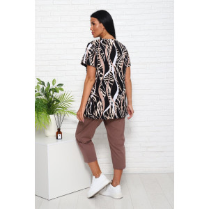 Костюм двойка женский 00983 кулирка (последний размер) бежевый 52,56,58,62 Костюм двойка женский 00983 кулирка (последний размер) бежевый 52,56,58,62