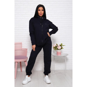 Костюм двойка женский 01024 футер 2-х нитка с начесом (последний размер) темно-синий 58 Костюм двойка женский 01024 футер 2-х нитка с начесом (последний размер) темно-синий 58