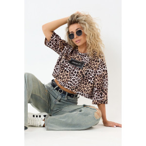 Топ женский №057350 Т1 кулирка (р-ры: 44-54) леопард Топ женский №057350 Т1 кулирка (р-ры: 44-54) леопард