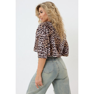Топ женский №057350 Т1 кулирка (р-ры: 44-54) леопард Топ женский №057350 Т1 кулирка (р-ры: 44-54) леопард