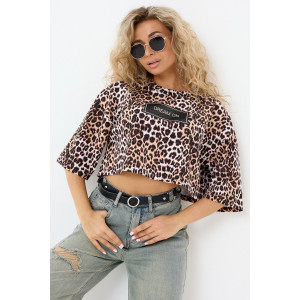 Топ женский №057350 Т1 кулирка (р-ры: 44-54) леопард Топ женский №057350 Т1 кулирка (р-ры: 44-54) леопард