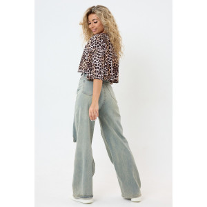 Топ женский №057350 Т1 кулирка (р-ры: 44-54) леопард Топ женский №057350 Т1 кулирка (р-ры: 44-54) леопард