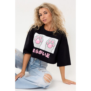 Топ женский №057350 Т1 кулирка (р-ры: 44-54) черный Топ женский №057350 Т1 кулирка (р-ры: 44-54) черный