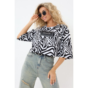 Топ женский №057350 Т1 кулирка (р-ры: 44-54) зебра Топ женский №057350 Т1 кулирка (р-ры: 44-54) зебра