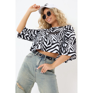 Топ женский №057350 Т1 кулирка (р-ры: 44-54) зебра Топ женский №057350 Т1 кулирка (р-ры: 44-54) зебра