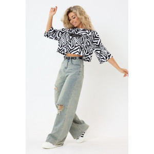 Топ женский №057350 Т1 кулирка (р-ры: 44-54) зебра Топ женский №057350 Т1 кулирка (р-ры: 44-54) зебра