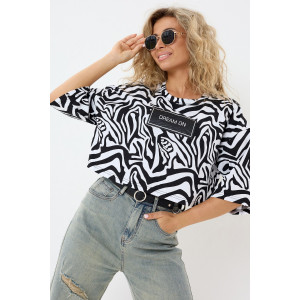 Топ женский №057350 Т1 кулирка (р-ры: 44-54) зебра Топ женский №057350 Т1 кулирка (р-ры: 44-54) зебра