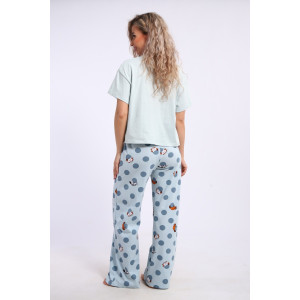 Костюм двойка женский КД-00-007 кулирка (р-ры: 84-112) бирюза котята-горошки Костюм двойка женский КД-00-007 кулирка (р-ры: 84-112) бирюза котята-горошки