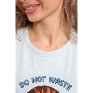 Костюм двойка женский КД-00-007 кулирка (р-ры: 84-112) бирюза котята-горошки Костюм двойка женский КД-00-007 кулирка (р-ры: 84-112) бирюза котята-горошки