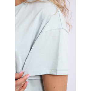 Костюм двойка женский КД-00-007 кулирка (р-ры: 84-112) бирюза котята-горошки Костюм двойка женский КД-00-007 кулирка (р-ры: 84-112) бирюза котята-горошки