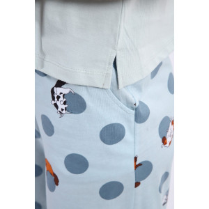 Костюм двойка женский КД-00-007 кулирка (р-ры: 84-112) бирюза котята-горошки Костюм двойка женский КД-00-007 кулирка (р-ры: 84-112) бирюза котята-горошки